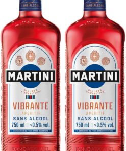 MARTINI Vibrante Aperitivo sin Alcohol, 75cl / 750ml, con Infusión de Botánicos Superiores (Paquete de 2)