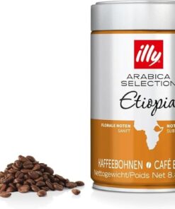 illy, Café en Grano Arabica Selection Etiopía, 100% Arábica con Notas de Jazmín, Azahar y Manzanilla, Sabor Delicado, 1 lata de 250g (Paquete de 2)