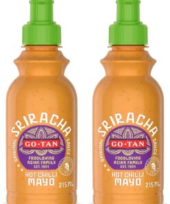 Go-Tan - Salsa Sriracha Mayo, Salsa Cremosa, Aderezo, Sabor ligeramente Picante, 500ml (Paquete de 2)
