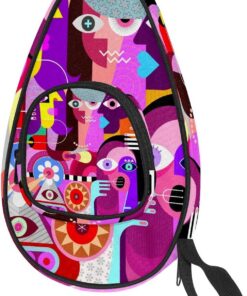 Funda para bate de tenis de mesa, bolsa abstracta para bates de ping-pong, bolsa para raqueta de tenis de mesa con bolsa para 4-5 pelotas
