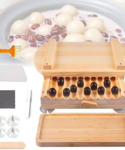 Máquina manual para hacer perlas de tapioca, máquina de té de burbujas con doble mango y deflector deslizante, para té, tienda de té, hogar, cocina