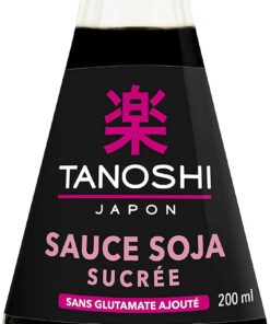 TANOSHI - Salsa de soja dulce, sin glutamato añadido, práctica botella de 200 ml