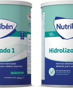 Nutribén Hidrolizada 1 - Leche Bebé 1 para Intolerantes a la Lactosa o APLV desde el Primer Día | Alimento Completo | sin Aceite de Palma | con Cacito Dosificador Incluido | 1 Bote de 400g