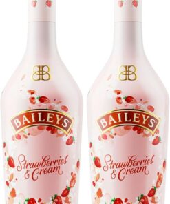 Baileys Strawberries & Cream, licor de crema de whisky irlandesa con certificación B-Corp, 700 ml (Paquete de 2)