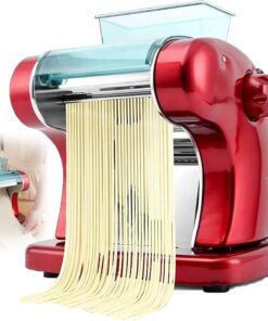 Máquina De Fideos Eléctrica Ajustable De 0.3-3mm De Espesor, Máquina Laminadora De Fideos, 2.5 Fideos Redondos/4.5 Planos + Corte De Acero Grueso + Apagado Automático, para Pasta/Fideos,Red