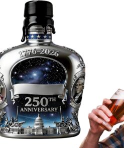 Botellas de Vidrio para Whisky con Tapa Recipiente para Bourbon de 350 ml | Licor Coleccionable Para Barman, Coleccionistas, , Bar en Casa, Restaurantes, Hoteles,