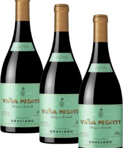 Vino Tinto DO Rioja Viña Monty Graciano Reserva (Paquete de 3)