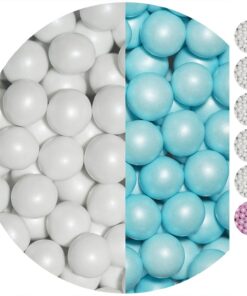 EinsSein 0,7kg Bolas de Chocolate crujiente boda bautizo Mezcla grande blanco-azul claro perla candy bar melts cereal surtido choco corazones almendras caramelos bombones confeti peladillas regalos