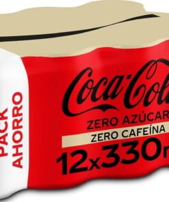 Coca-Cola Zero Sin Cafeína Refresco de Cola Pack 12 x 330 ml | Bebida de cola sin azúcar, sin cafeína, bajo en calorías, excelente para casa, fiestas y reuniones