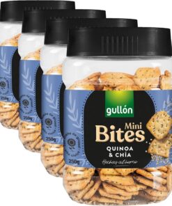 Gullón Galletas Saladas Quinoa y Chía, 250g (Paquete de 4)