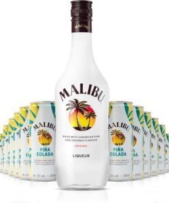 Malibu Licor de Ron Blanco y Coco + Malibú Piña Colada REDI Cóctel 12 unidades