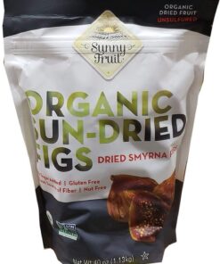 Sunny Fruit - Higos orgánicos secos de esmirna natural tierno jugoso sin gluten paquete de 1 kg