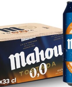 Mahou 0,0 Tostada, Cerveza Lager Sin Alcohol, Pack 12 Latas x 33cl