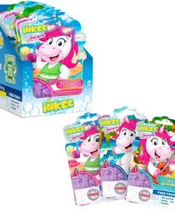 INKEE - Baño de Burbujas Líquido Unicornio | Aditivo de baño de unicornio para niños, baño de burbujas infantil con extracto de caléndula y aroma a té helado de uva, 15x 40g