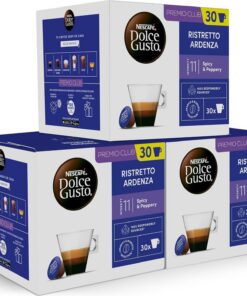 NESCAFÉ Dolce Gusto Espresso Ristretto Ardenza - Cápsulas de Café, 90 Cápsulas (3 x 30) - Intensidad 11 - Café arábica - Originales para cafeteras Dolce Gusto