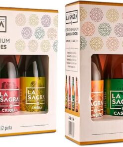La Sagra - Pack Degustación 4 Cervezas de 330 ml de La Sagra de 4 estilos (IPA, Tostada, Rubia y Blanca de Trigo) + vaso ½ pinta - Total: 1320 ml (Paquete de 2)