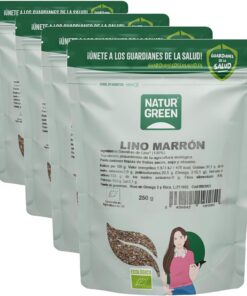 NaturGreen - Semillas de Lino Marron BIO, Semillas Ecológicas, Fuente de Omega 3, Ricas en Fibra, Sin Gluten, Vegan - 225 g (Paquete de 4)