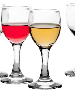 Pasabahce Juego de 6 vasos de chupito de calidad prémium, bistró, licor de hierbas, licor, mini vasos de 60 ml, minicopas de vino, copas de cristal de diseño único, perfectas para fiestas, regalos