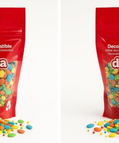 dekora - Confeti de Azúcar Mix Huevos y Maná – 100g | Sprinkles Sin Gluten ni Lactosa | Decoración Comestible para Repostería Profesional y Casera | Blíster con Cierre Zip (Paquete de 2)