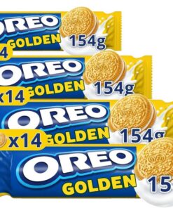 Oreo Golden Galletas de Vainilla Rellenas de Crema Sabor Vainilla 154g (Paquete de 4)