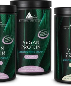 Proteínas – Pack de 3 según el Dr. Michalzik, 3 x 10 porciones/1600 g en polvo | Con proteína de guisante, leche de coco en polvo, calcio y magnesio. Producción alemana propia. Sin aditivos