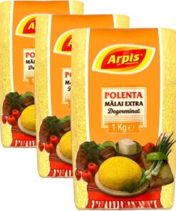 Harina de Maíz Malai - Polenta Precocida - 1kg - Propiedades Antioxidantes - Alternativa Saludable a la Pasta - Preparación Rápida - 100% Vegana (Paquete de 3)