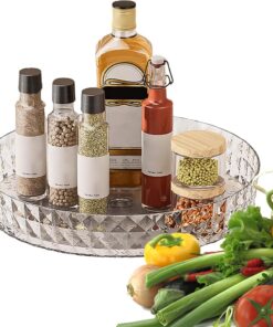 Generisch Estantería giratoria para guardar cosméticos, soporte giratorio | para especias, armario organizador, armario de cocina giratorio de 360° para especias, latas e ingredientes