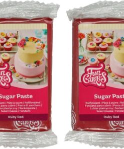 FunCakes Pasta De Azúcar Rojo Rubí G, 250 Gramo (Paquete de 2)