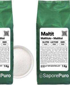 Saporepuro MALTITOL 1000 gr - polvo - edulcorante natural, sustituto del azúcar bajo en calorías, ideal para bebidas dulces y recetas cetogénicas sin azúcar (Paquete de 2)