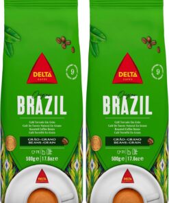 Delta Cafés Origen Brasil - Café en Grano - Mezcla Aromática y Tropical - Dulce y Afrutado - 500 g (Paquete de 2)
