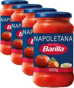 Barilla Salsa Napolitana, Tomate con Hierbas Aromáticas, 400g (Paquete de 4)