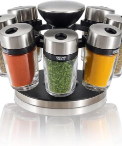 Cole & Mason Cambridge Especiero Giratorio con 8 Botes Especias de Cristal