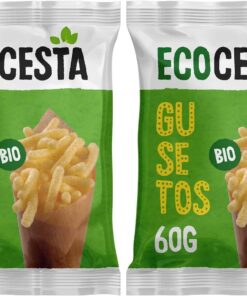 Ecocesta - Gusanitos Ecológicos - 60 g - Sin Azúcar Añadido - Apto para Veganos - Aperitivo Horneado - Ideal para Picar entre Horas (Paquete de 2)
