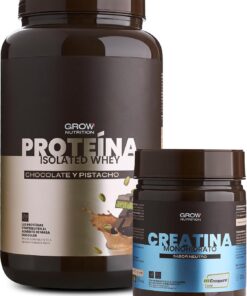 Grow Wellness Lote Proteína Aislada Chocolate y Pistacho 1 kg + Creatina Monohidrato Creapure 250 g | Whey Isolate CFM y Creatina Neutra