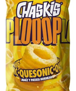 Facundo Chaskis Looop Quesonic | Snack Horneado de Maíz y Patata | Crujido 360° Sin Gluten | Sabor Picante Atrevido | 75g | Aperitivo Original y Crujiente | Ideal para Compartir en Cualquier Momento | Sin Gluten, Crujido 360°, Sabor Queso, Horneado, Aperitivo Original