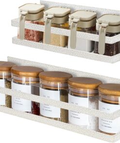Uten Estante magnético para especias, paquete de 2 estantes magnéticos fuertes, estante de especias montado en la pared sin taladrar, para armario, refrigerador, organización de cocina, ahorro de