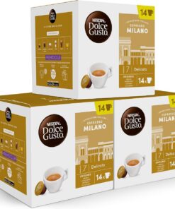 NESCAFÉ Dolce Gusto Café Espresso Milano - Cápsulas de café, 42 cápsulas (3x14) - Originales para cafeteras Dolce Gusto
