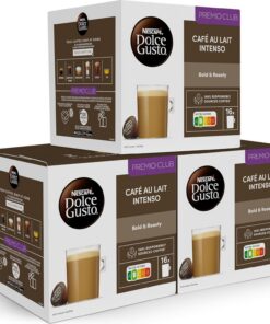 NESCAFÉ Dolce Gusto Café con Leche intenso - Cápsulas de Café, 48 Cápsulas (3 x 16) - Intensidad 9 - Originales para cafeteras Dolce Gusto
