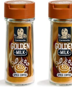 Carmencita Golden Milk, Mezcla de Especias para Café, Sin Gluten, Tarro de Cristal, 42 g (Paquete de 2)
