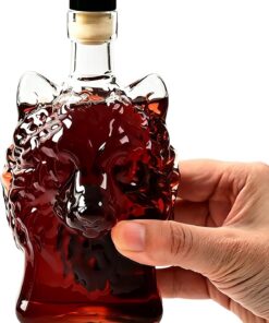 Decantador Para Licor Decantador De Cerveza De Con Figura De Cabeza De Lobo | Botellas Para Whisky Para Cóctel Cerveza Bar En Casa Bar Armario Para Boda Vacaciones Celebraciones