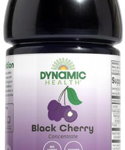 Dynamic Health 473ml 100 Percent Pure Black Cherry Juice Concentrate | Soporte articular y antioxidante, sin azúcar ni aditivos añadidos, 15 porciones, sin gluten, sin BPA, vegetariano, kosher