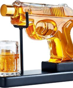Kollea Mini decantador de whisky con vasos para hombres, ideas únicas de regalo de cumpleaños para hombres y papá, regalo militar genial, dispensador de licor para bar, fiesta de bebida