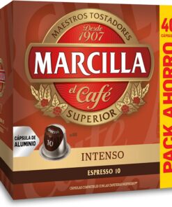 Marcilla Café Intenso | 40 Cápsulas | Intensidad 10, Compatible con máquinas Nespresso