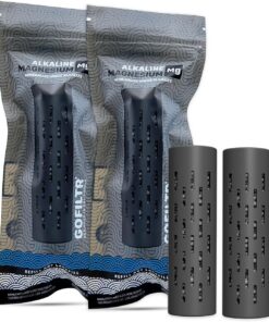 GOFILTR Infusor de agua alcalina de magnesio (paquete de 2) 9,5 pH + electrolitos, 750 recargas/3 meses, 2 infusores de agua mineral ionizada