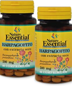 Nature Essential | Harpagofito 500 mg | Propiedades Antiinflamatorias y Diuréticas | Complemento Alimenticio | Puede Contener Gluten | Extracto Seco | 60 Comprimidos | Pack 2 unidades