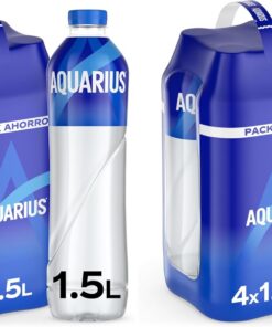 Aquarius Limón - Bebida funcional con sales minerales, baja en calorías - Pack de 4 botellas 1,5L (Paquete de 2)