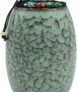 Batum Tarro de almacenamiento de cocina con tapas, tarro de porcelana para regalo, café, té, especias, frutos secos, verde, 350 ml