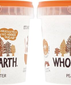 Whole Earth - Crema de Cacahuete - 1 kg - Sin Azúcar Añadido y Sin Gluten - Apta para Veganos - Fuente de Fibra y Proteínas - Ideal para Untar en Pan o Tostadas (Paquete de 2)