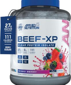 Applied Nutrition Beef-XP (1800g) Mezcla de frutas del bosque | Polvo de proteína de carne sin lácteos, lactosa (1,8 kg, bayas mixtas)