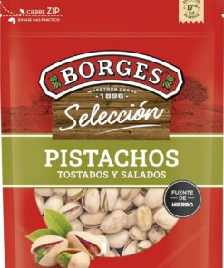 Borges - Pistachos Tostados Al Punto de Sal Selección Borges - Alto contenido en vitamina B6 y E. Ricos en Magnesio, Hierro y Calcio - Frutos Secos Sin Gluten - Paquete de 780 gramos.